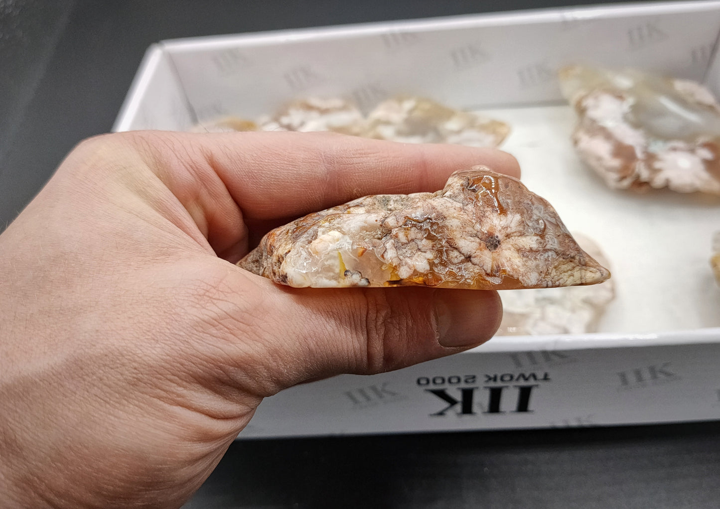 1KG Flower Agate slab cut stones