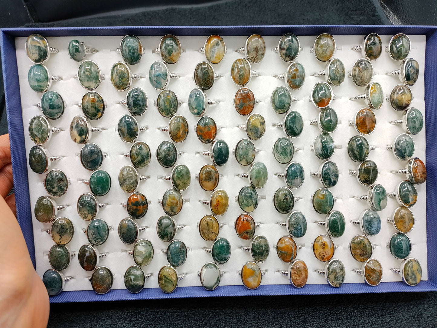 10X MOSS AGATE RINGS