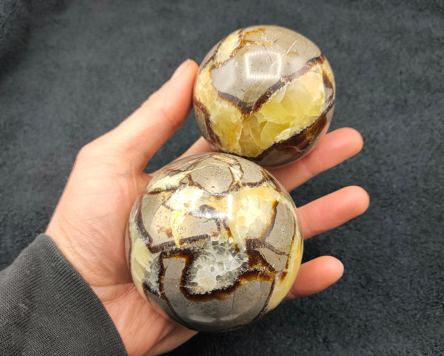 2X Large Septarian Spheres