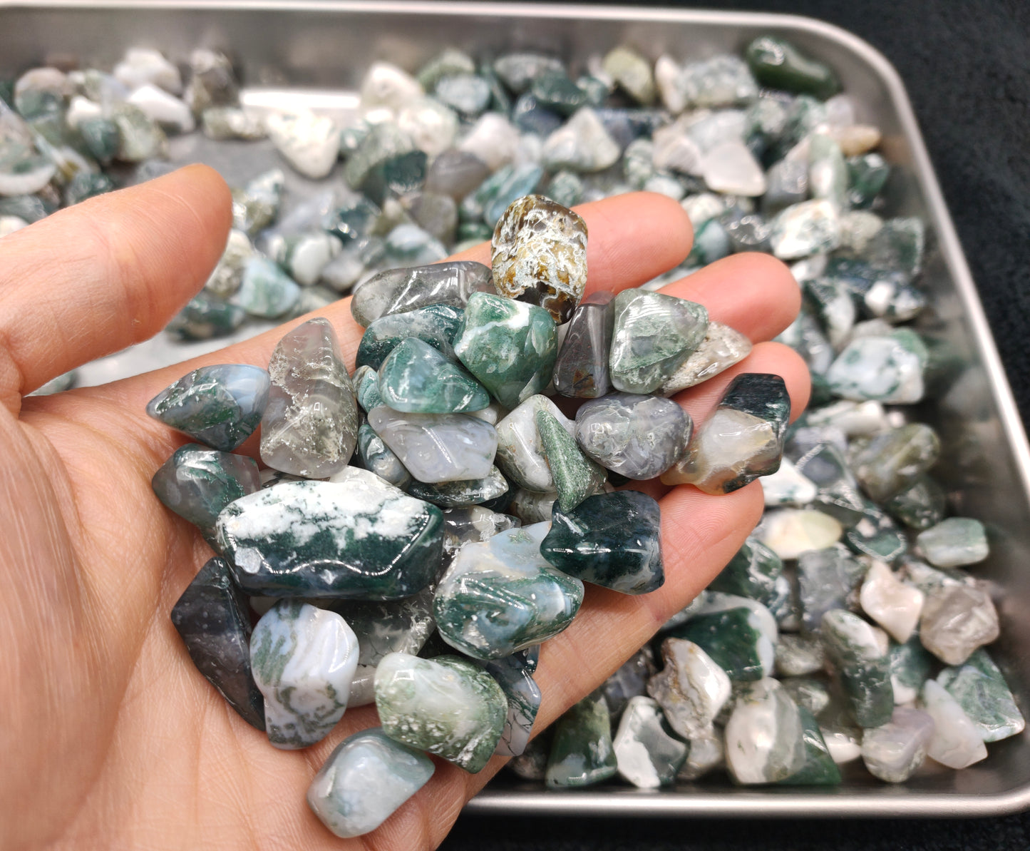 1KG Moss Agate Chips