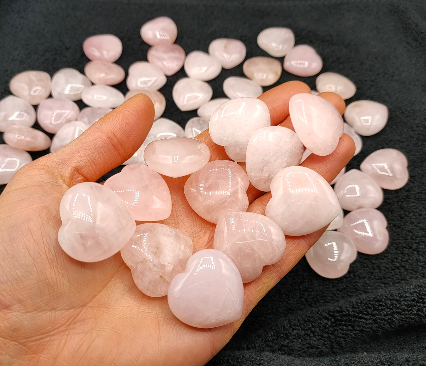 1KG Rose Quartz Hearts 30mm