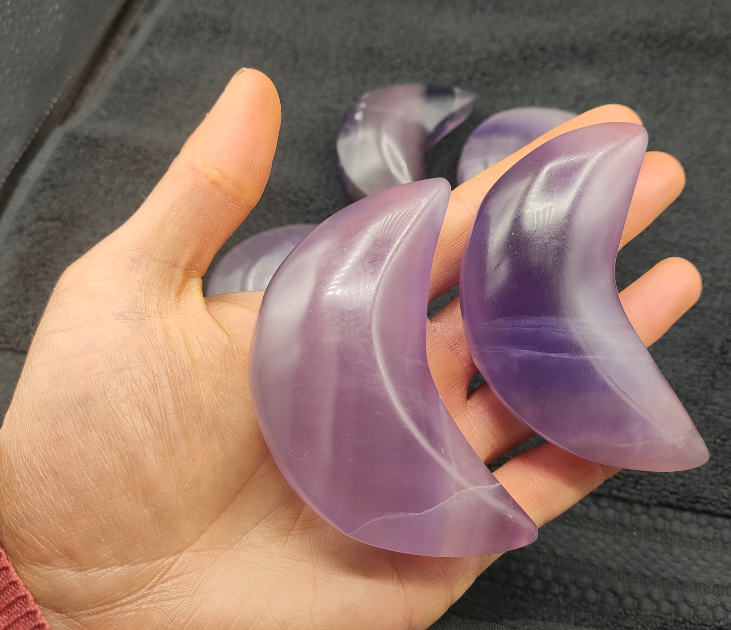 1KG Purple Fluorite Moon's