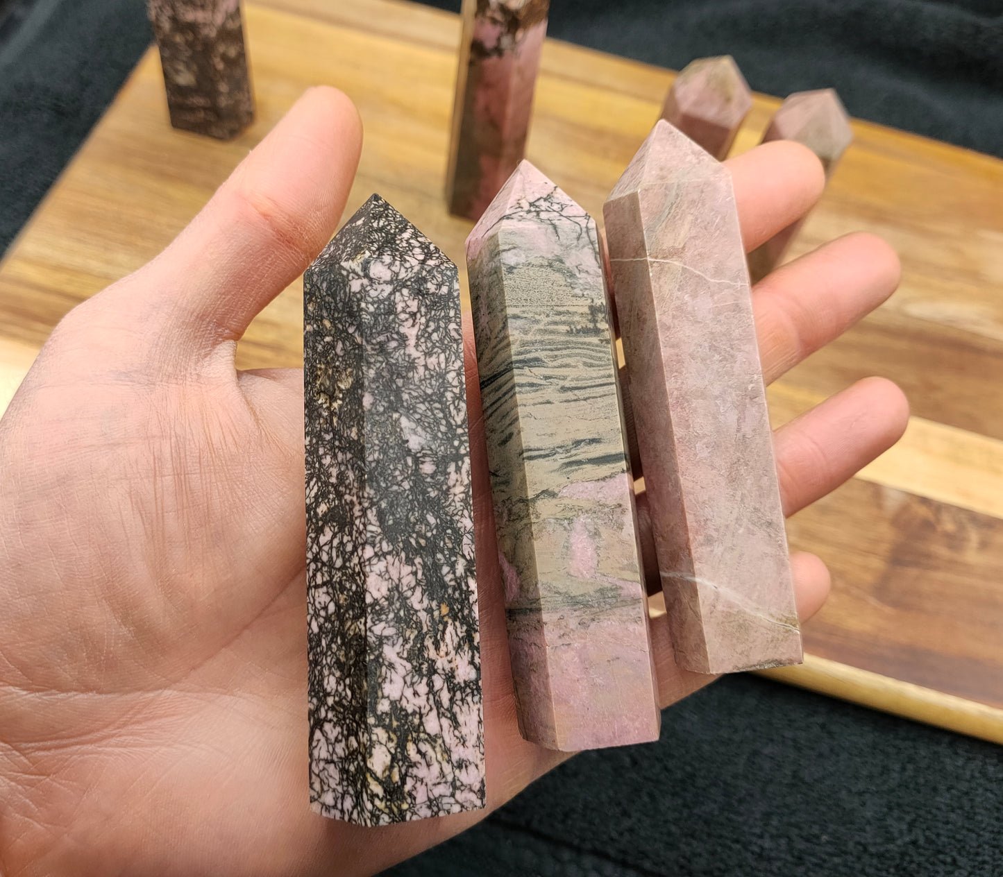 1KG Rhodonite Towers