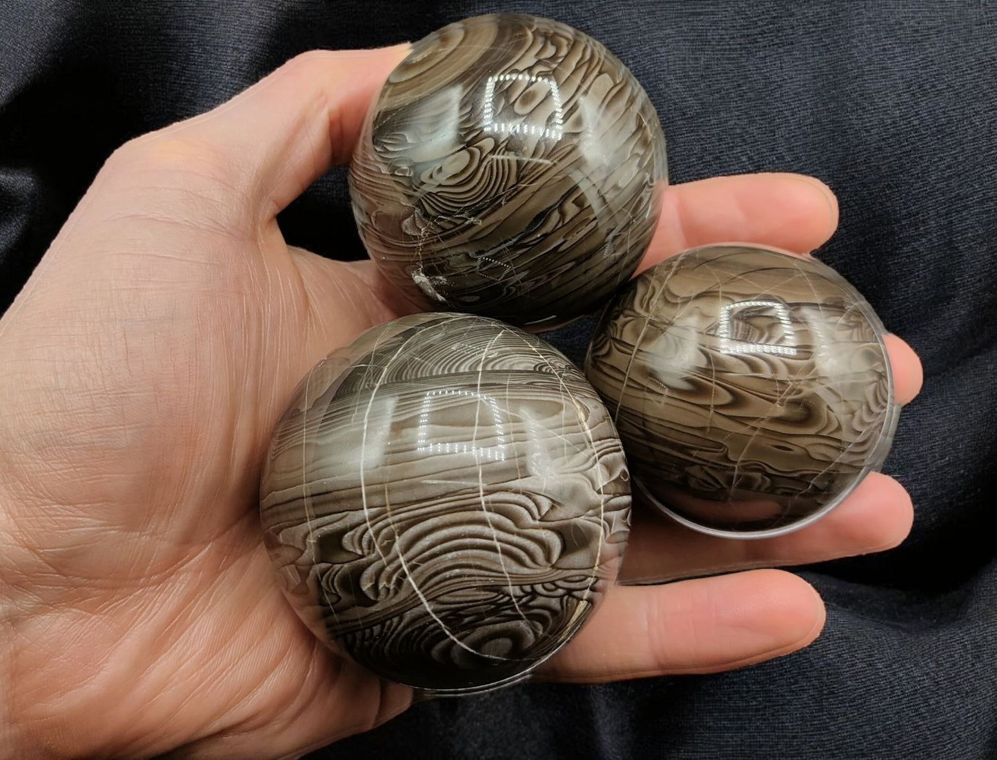 2KG Coffee Zebra Jasper Spheres