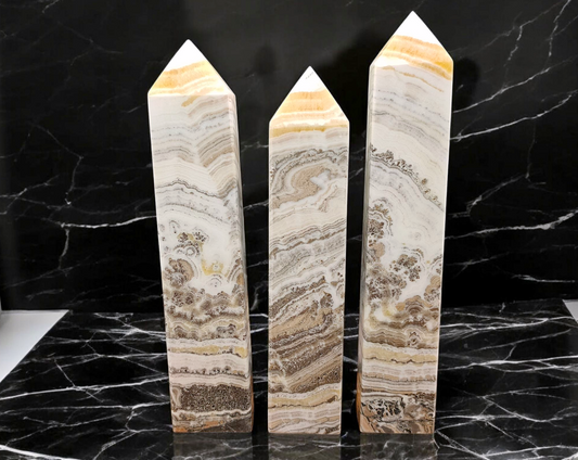 1.4KG Chunky Grass Calcite Towers