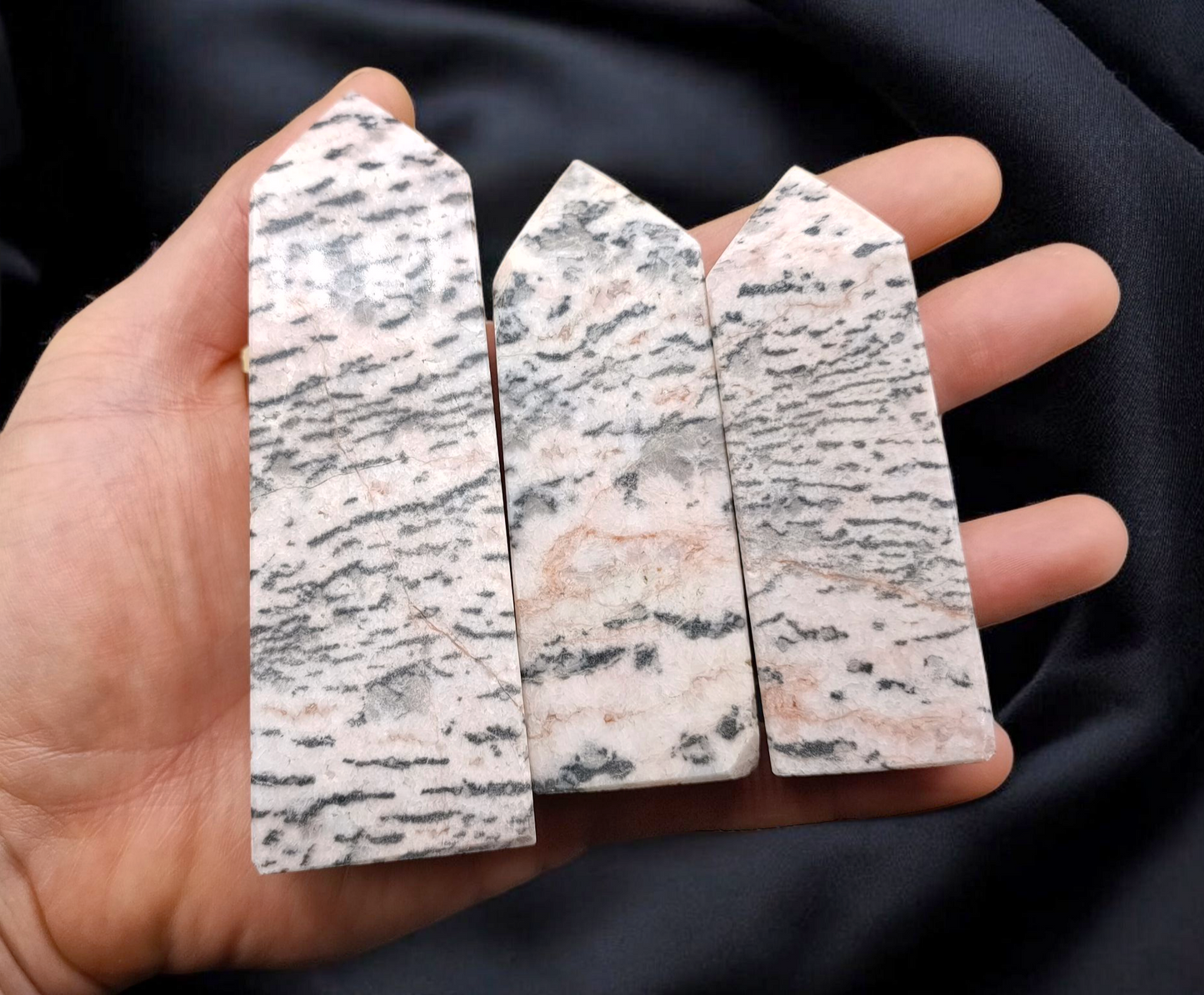 1KG Pink Zebra Jasper Towers