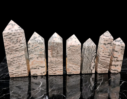 1KG Pink Zebra Jasper Towers