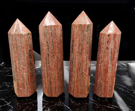 2KG Large Red Sesame Jasper Towers