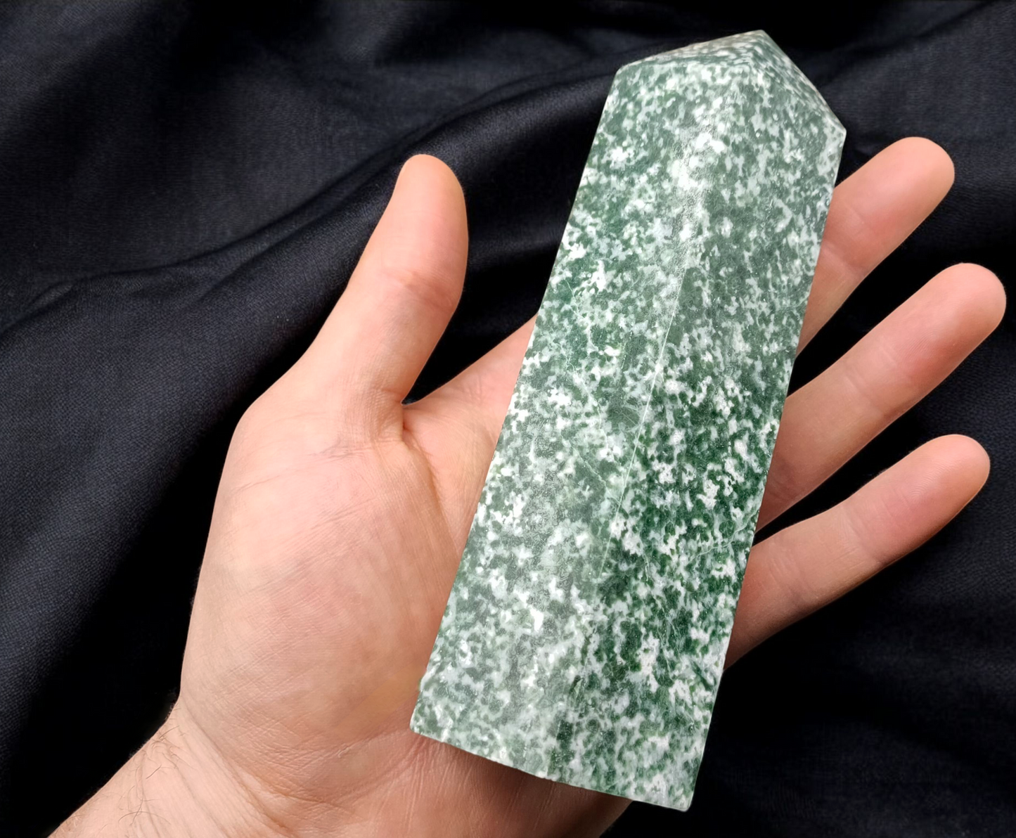 3X Large Green Spot Jasper Towers