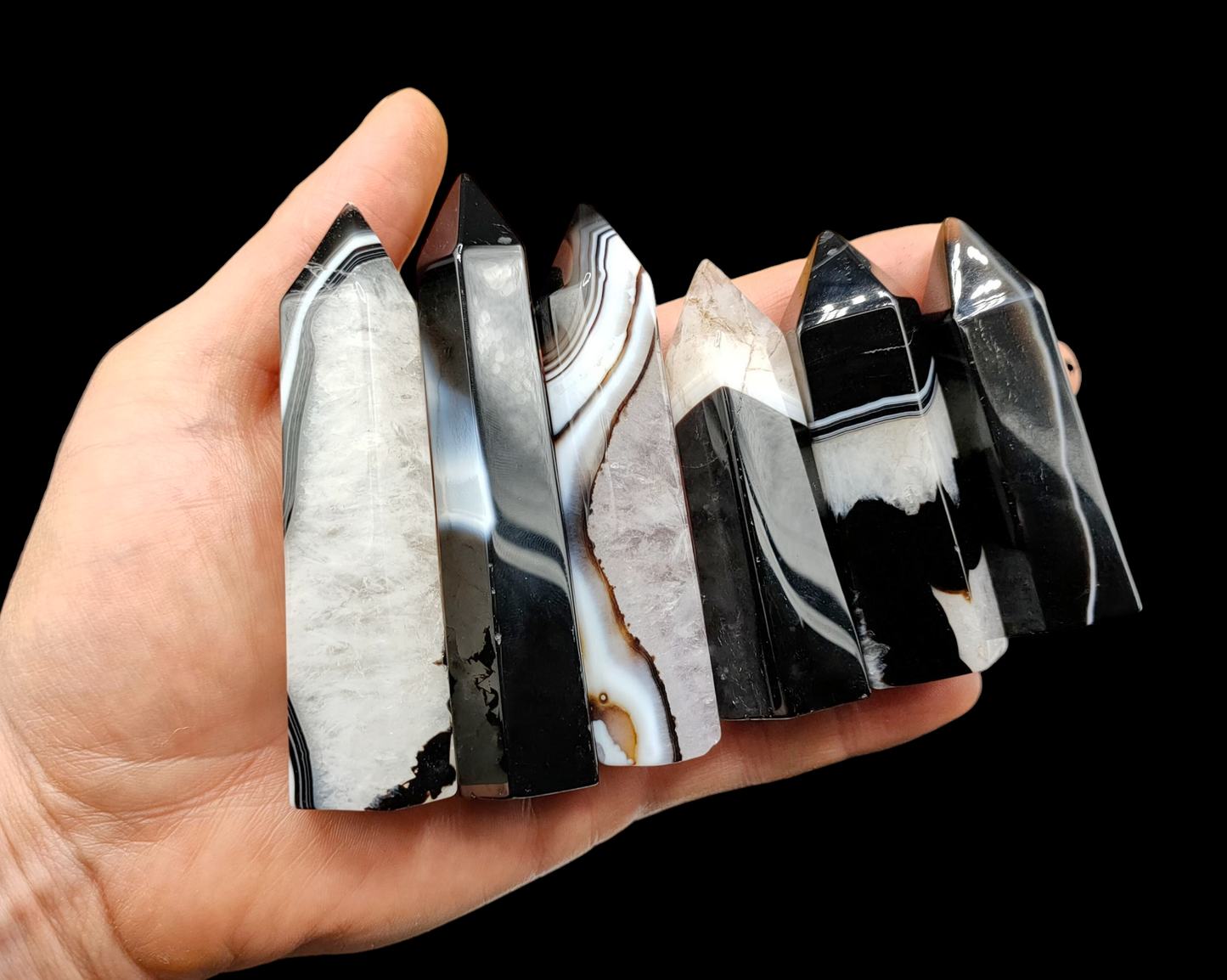 1KG Black Agate Towers