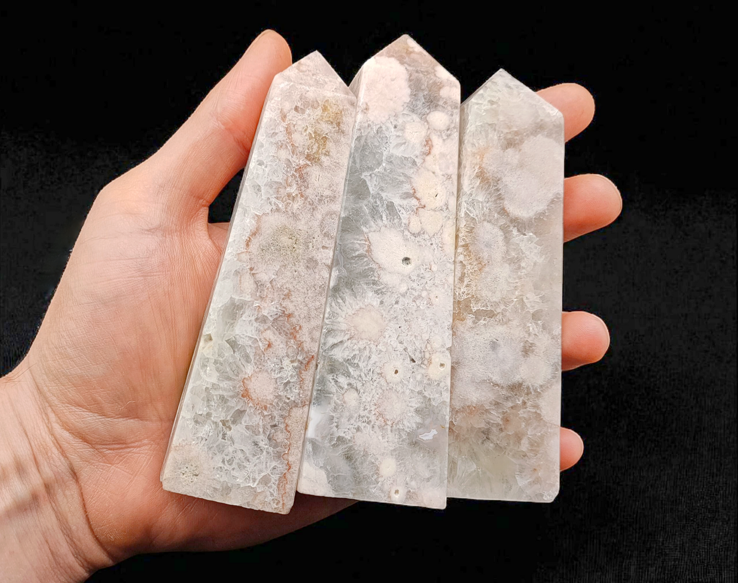 1KG Flower Agate/ Quartz Towers