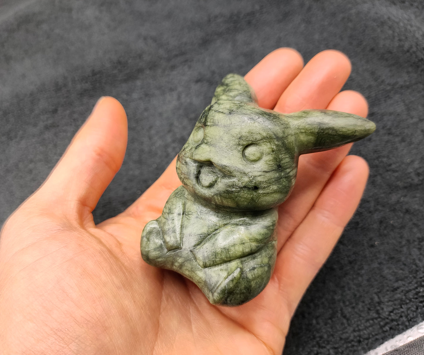 NEPHRITE JADE PIKACHU CARVING