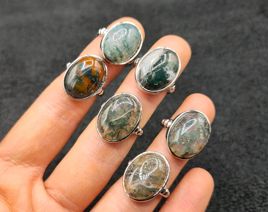 10X MOSS AGATE RINGS