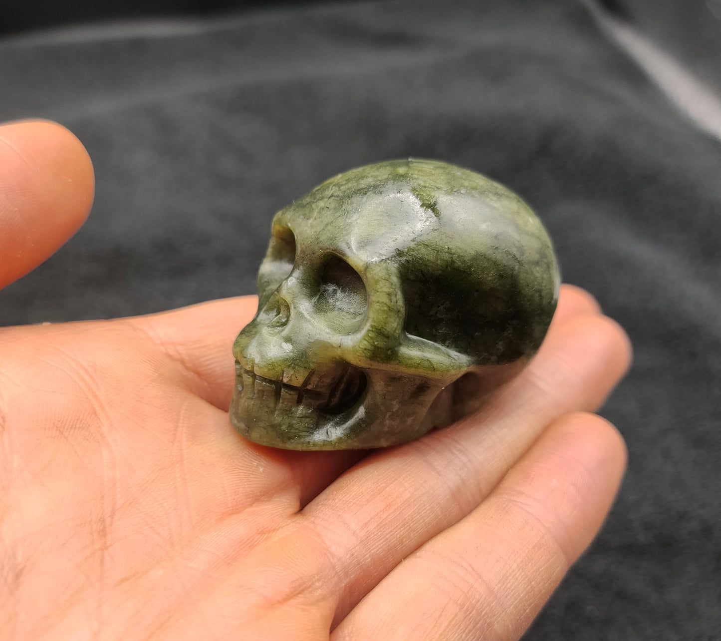 NEPHRITE JADE SKULL CARVING