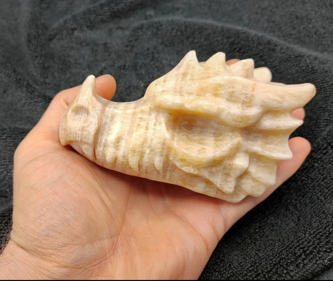 Large Yellow calcite Dragon Head