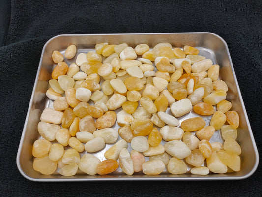 1KG Yellow Calcite Chips & Tumbles