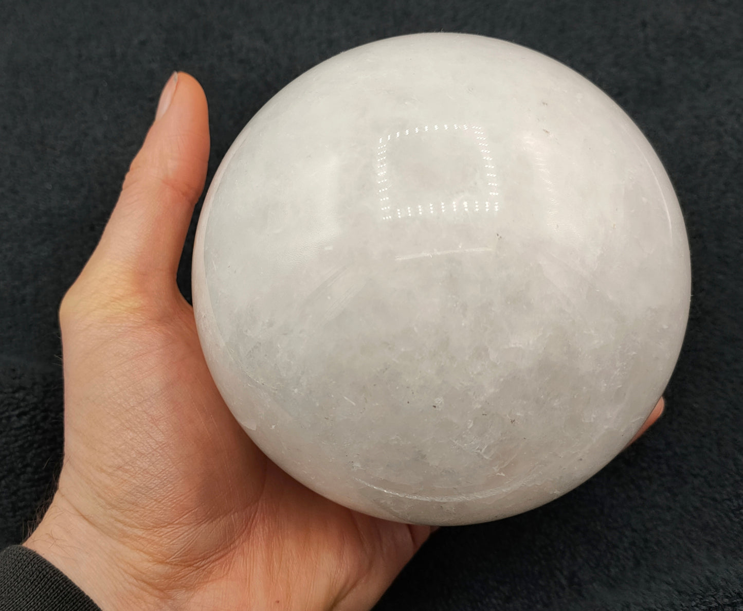 Large White Quartz Sphere 118mm