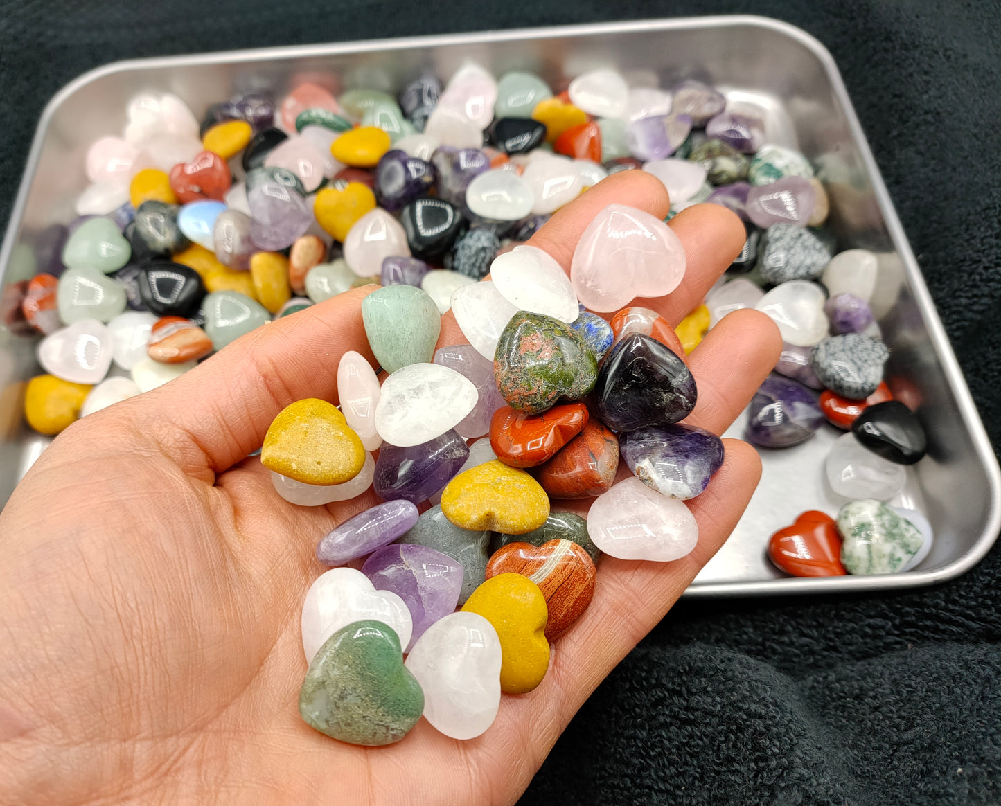 1KG Mixed Mini Crystal Hearts 20mm