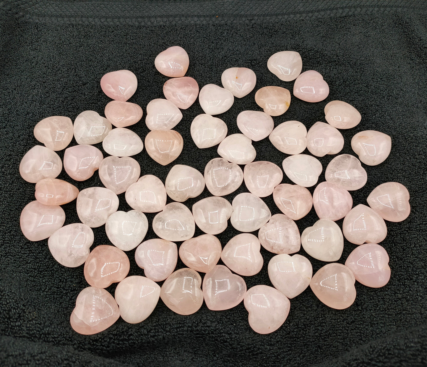 1KG Rose Quartz Hearts 30mm