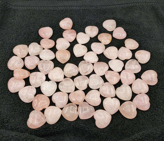 1KG Rose Quartz Hearts 30mm