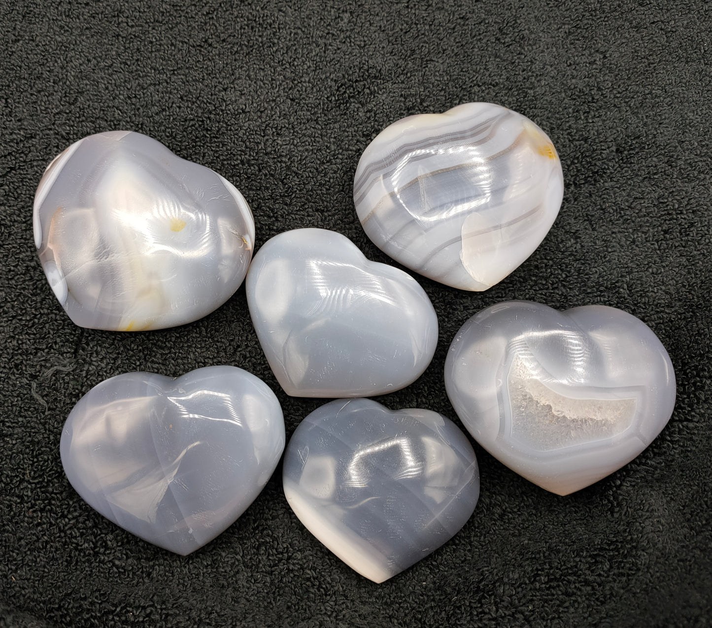 1KG Large Dark Agate Hearts