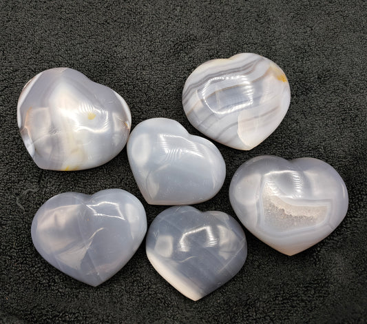1KG Large Dark Agate Hearts