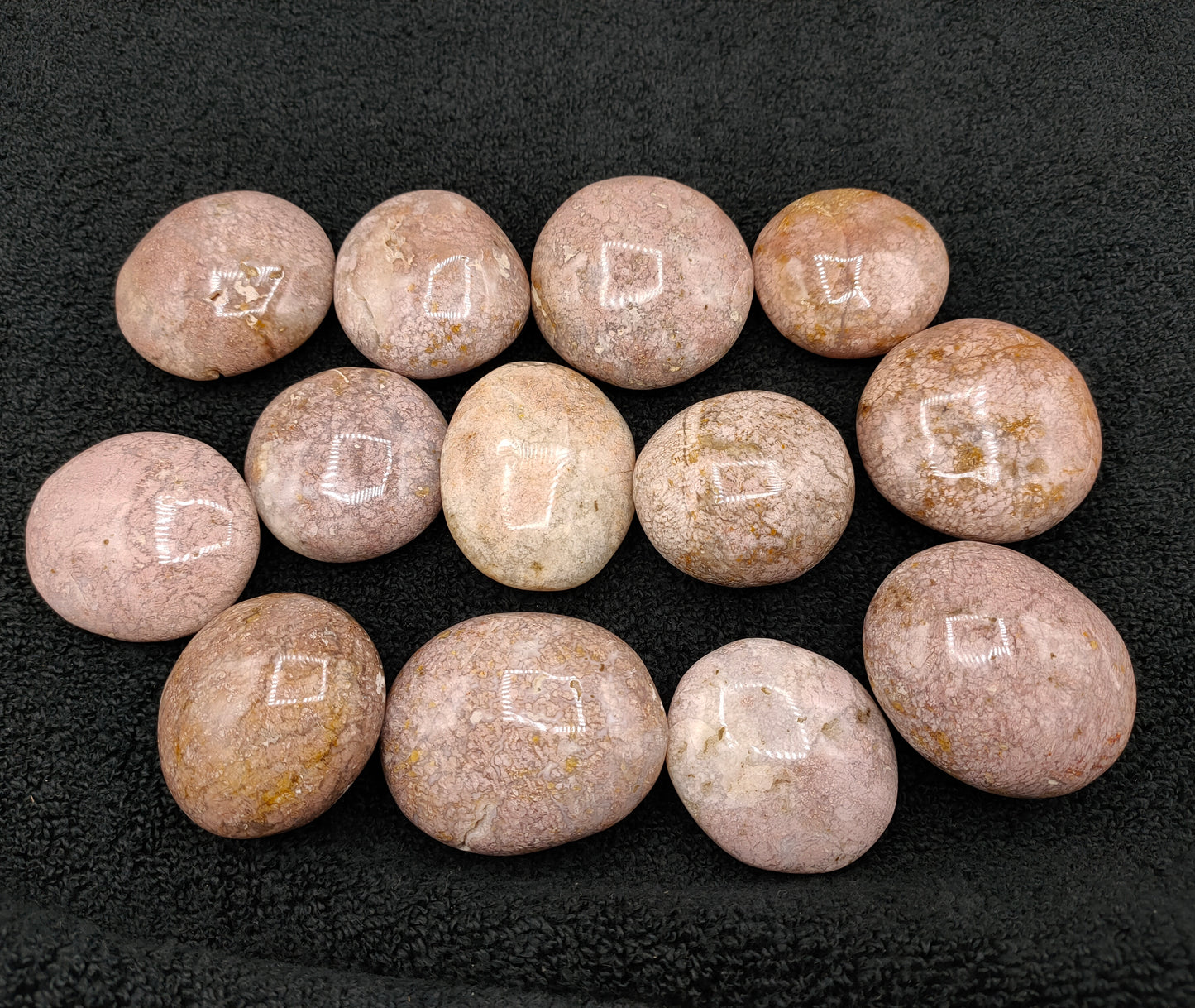 1KG Pink Blossom Agate Palm Stones