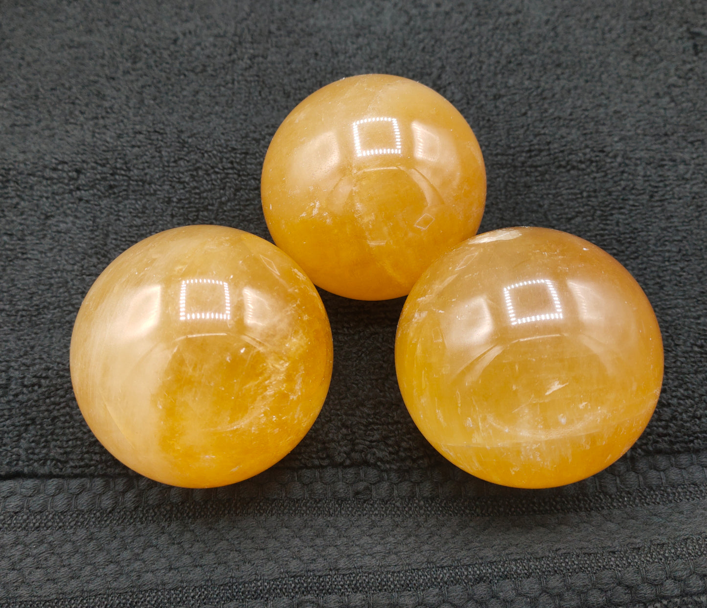 1KG Yellow Calcite Sphere's