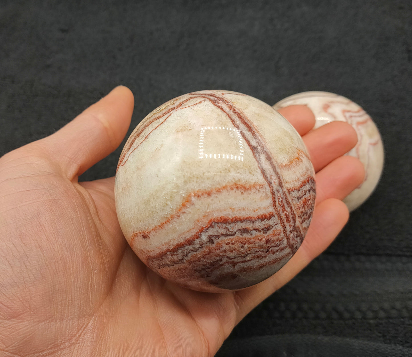 1KG Banded Calcite Sphere's