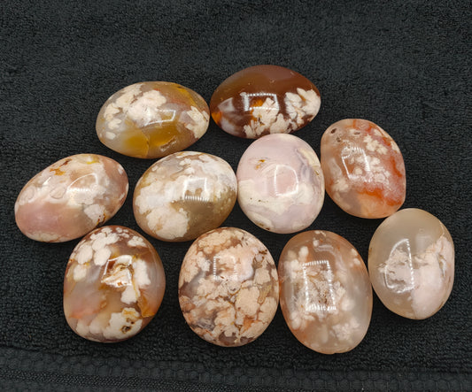 1KG Flower Agate Palm Stones