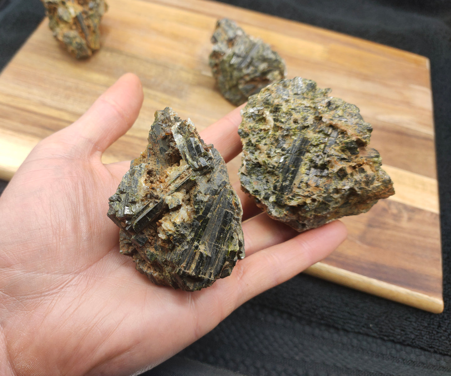 4X Green Tourmaline Raw Stone Specimens