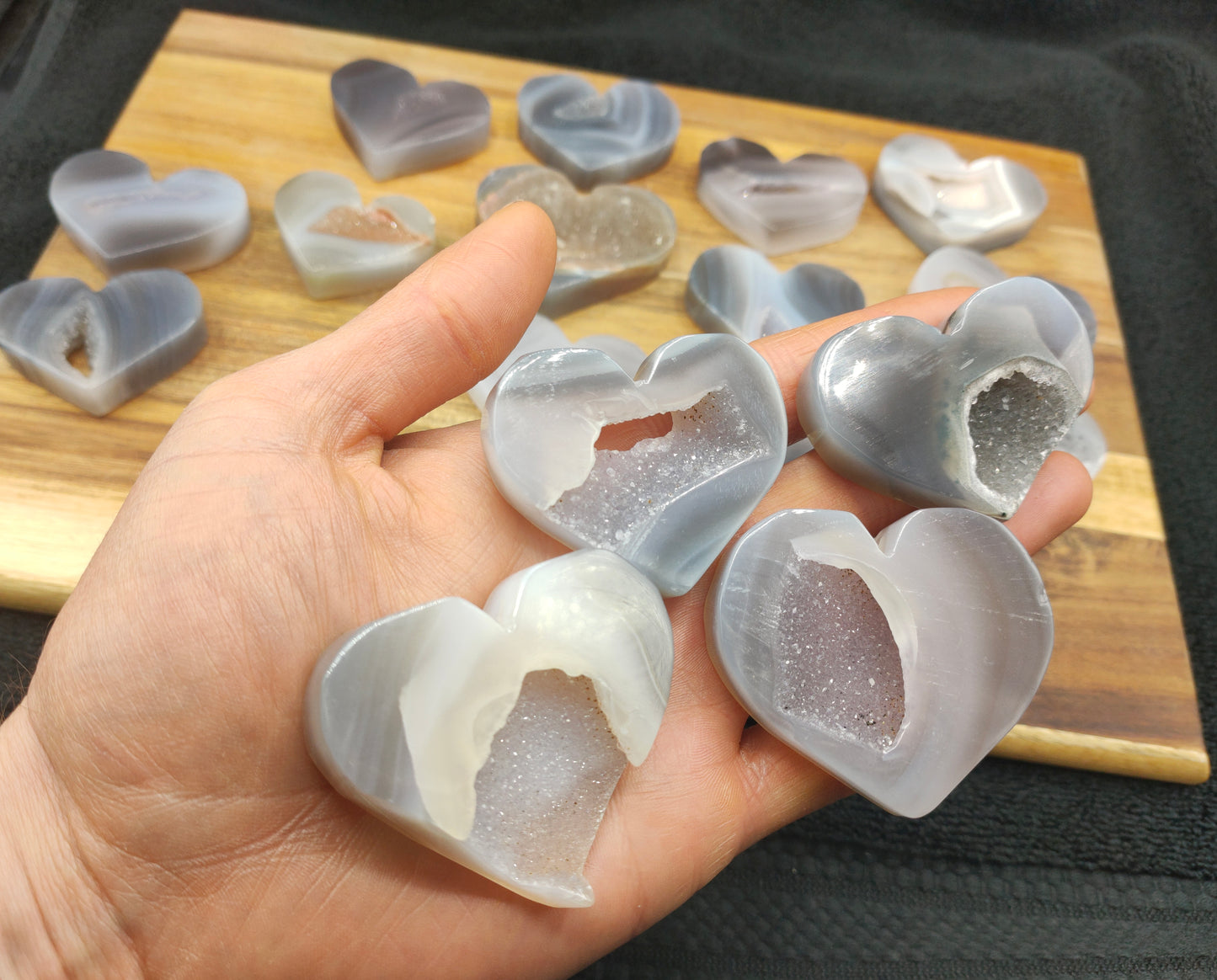 1KG Druzy Agate Hearts