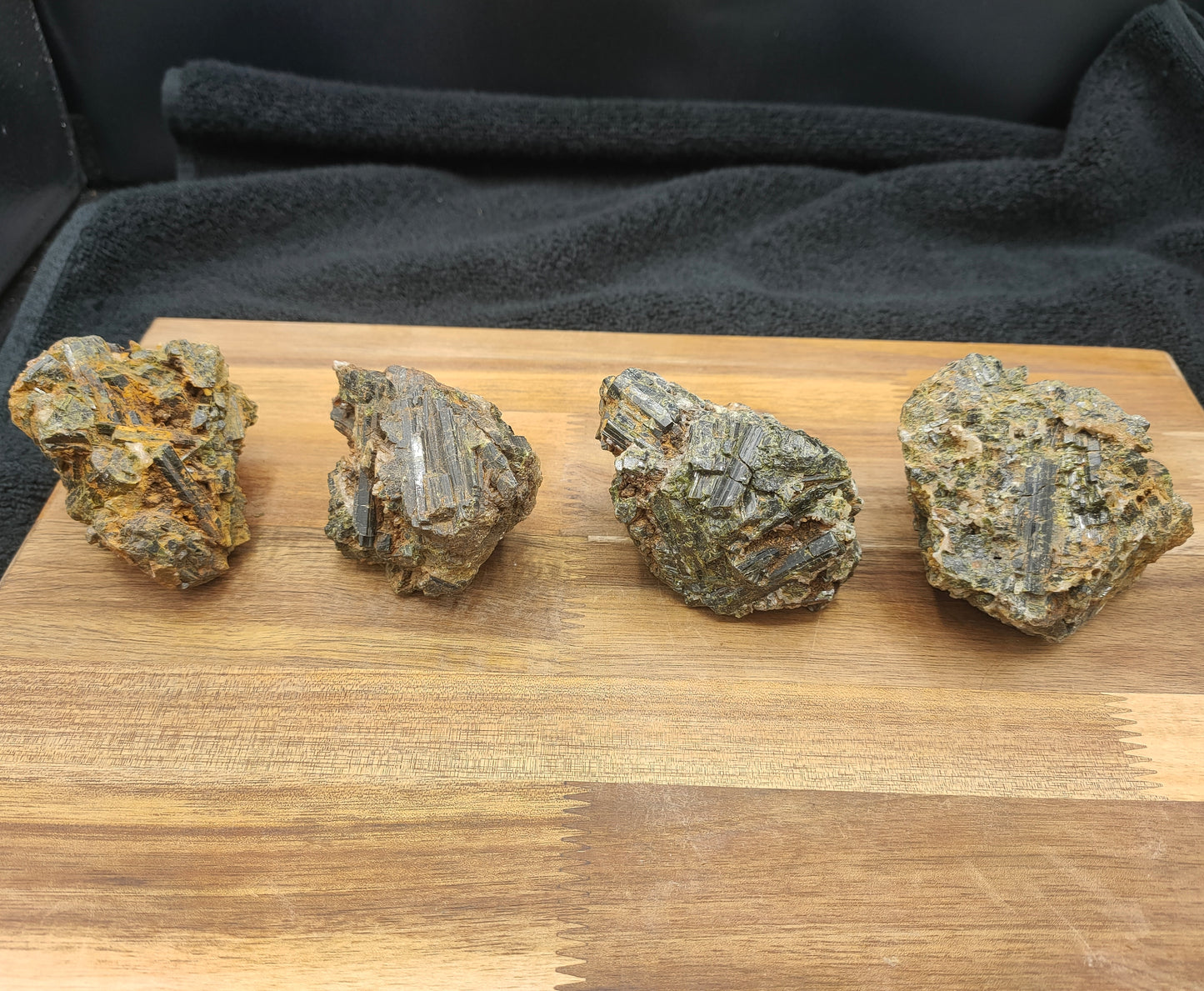 4X Green Tourmaline Raw Stone Specimens