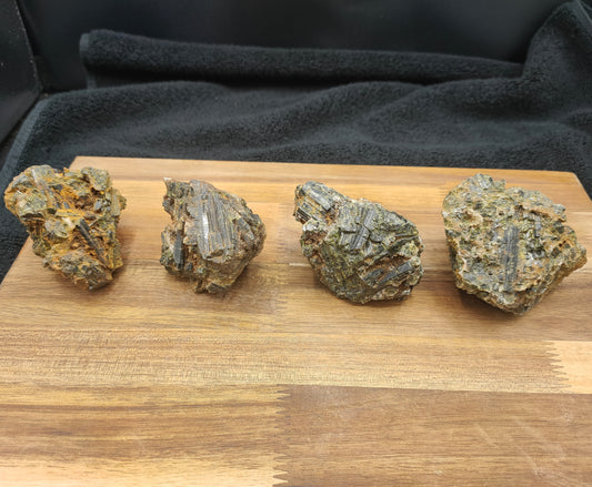4X Green Tourmaline Raw Stone Specimens