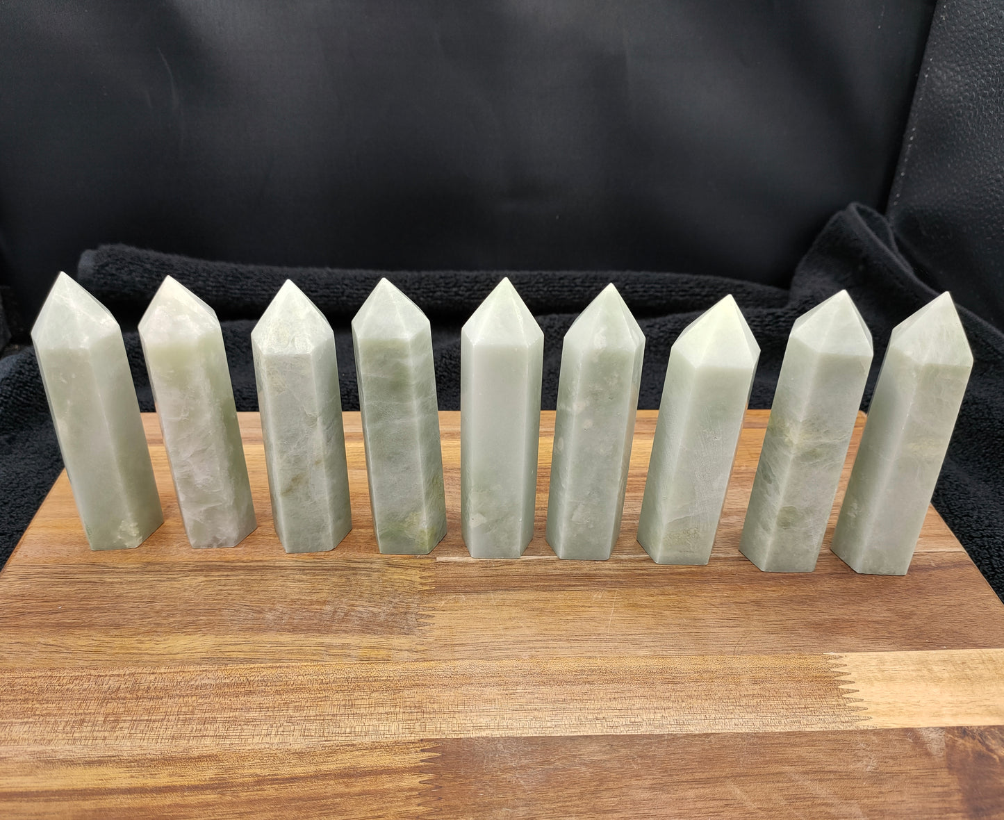 1KG Pale Green Jadeite Towers