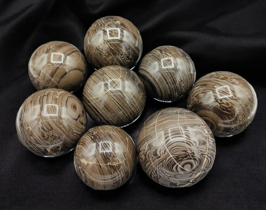 2KG Coffee Zebra Jasper Spheres