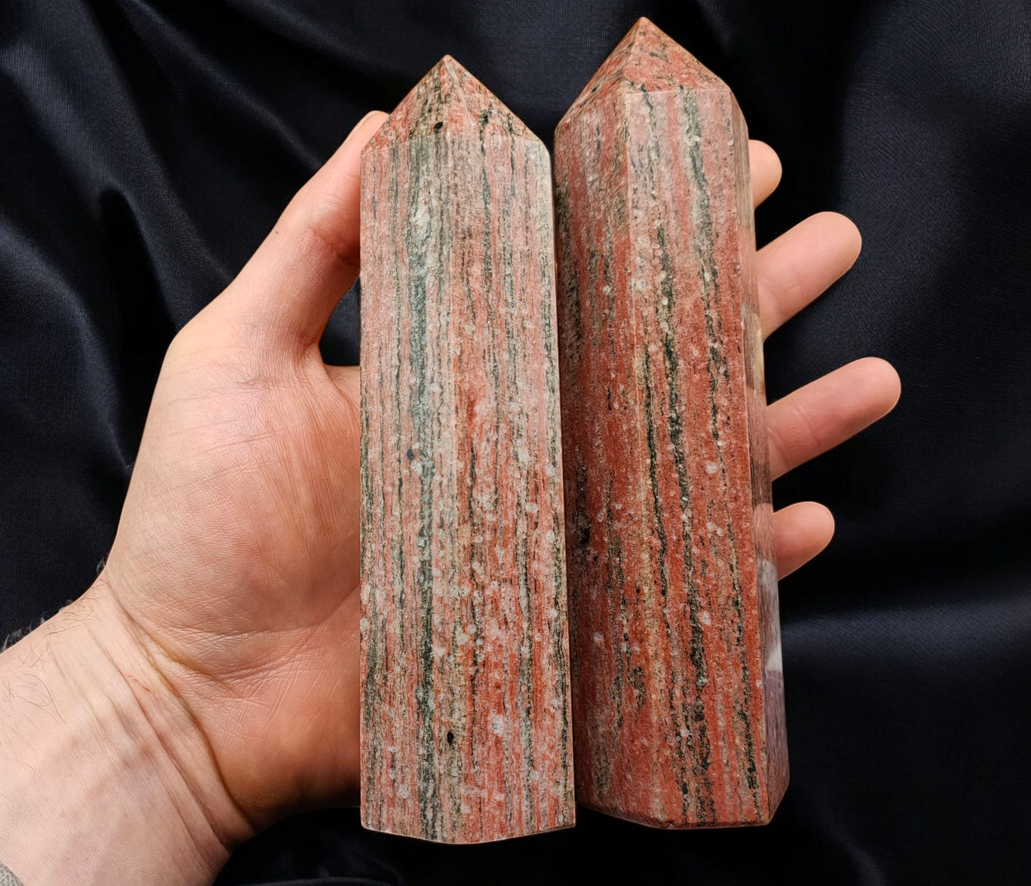 2KG Large Red Sesame Jasper Towers