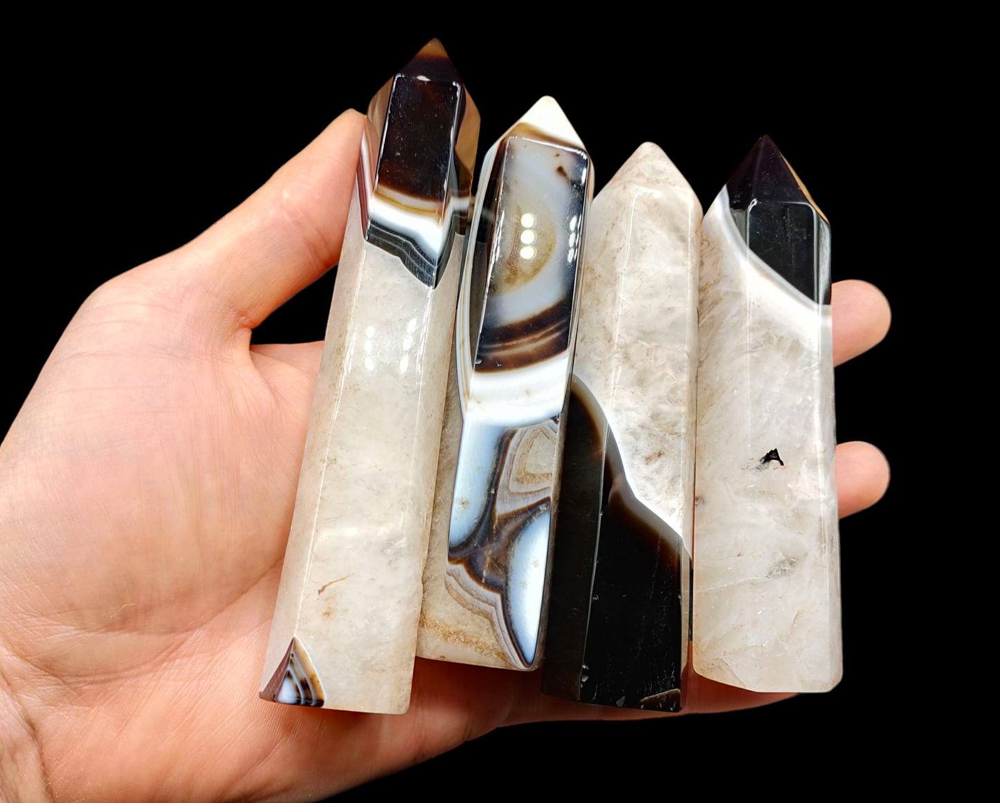 1KG Black Agate Towers