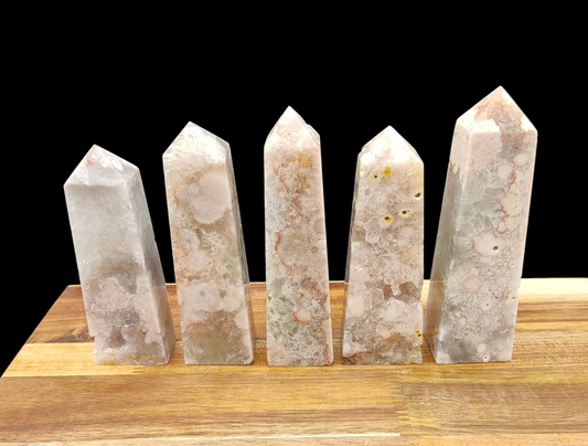 1KG Flower Agate/ Quartz Towers