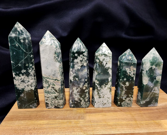 2KG Moss Agate Towers